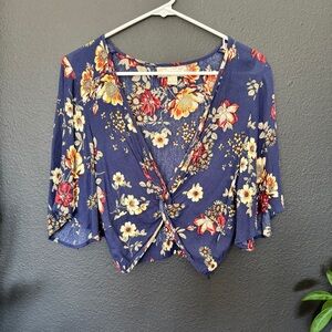 Band of Gypsies Navy Floral Top